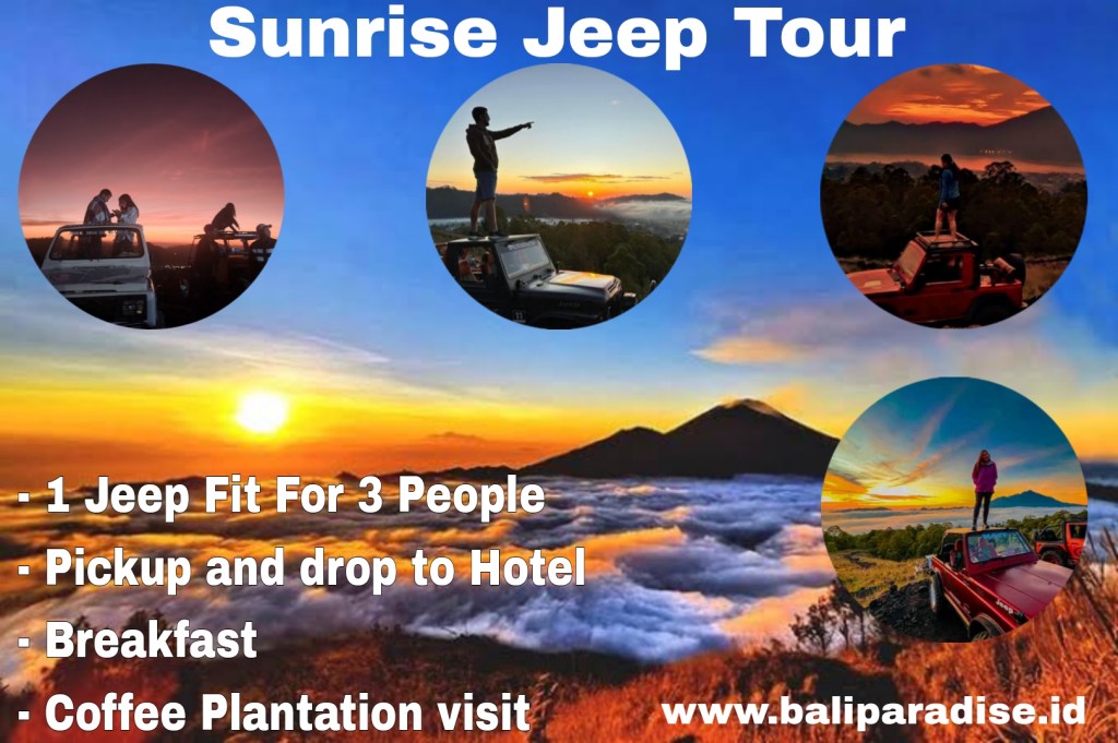 Jeep Tour to welcoming  The Sunrise on Batur Mountain with shuttle and&nbsp;breakfast